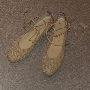 Rothy's Gold Stripe Ballet Flats in women's size 13